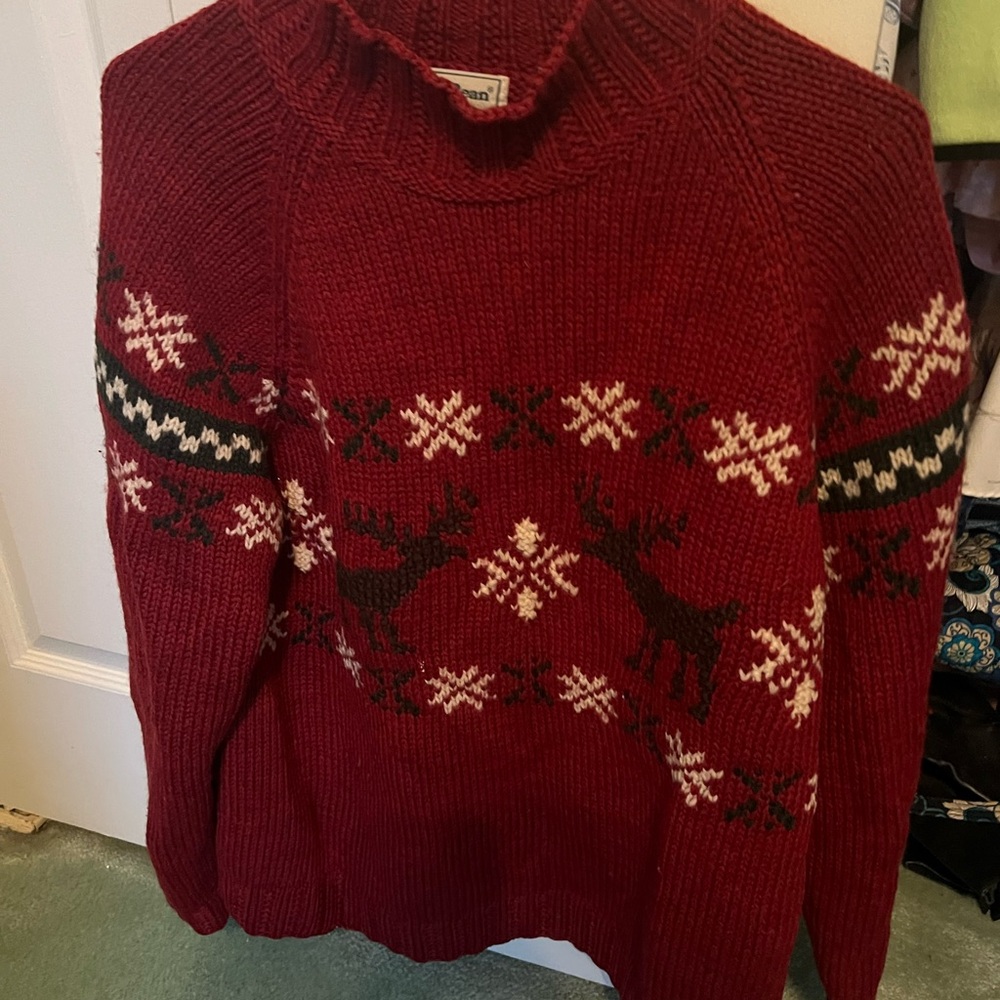 L.L. Bean Women's Red Knit Sweater